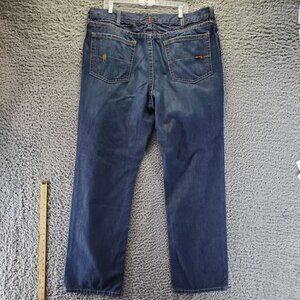 Ariat Jeans Mens Size 42x34 Blue M4 Low Rise Boot Cut Cotton FR Workwear Denim